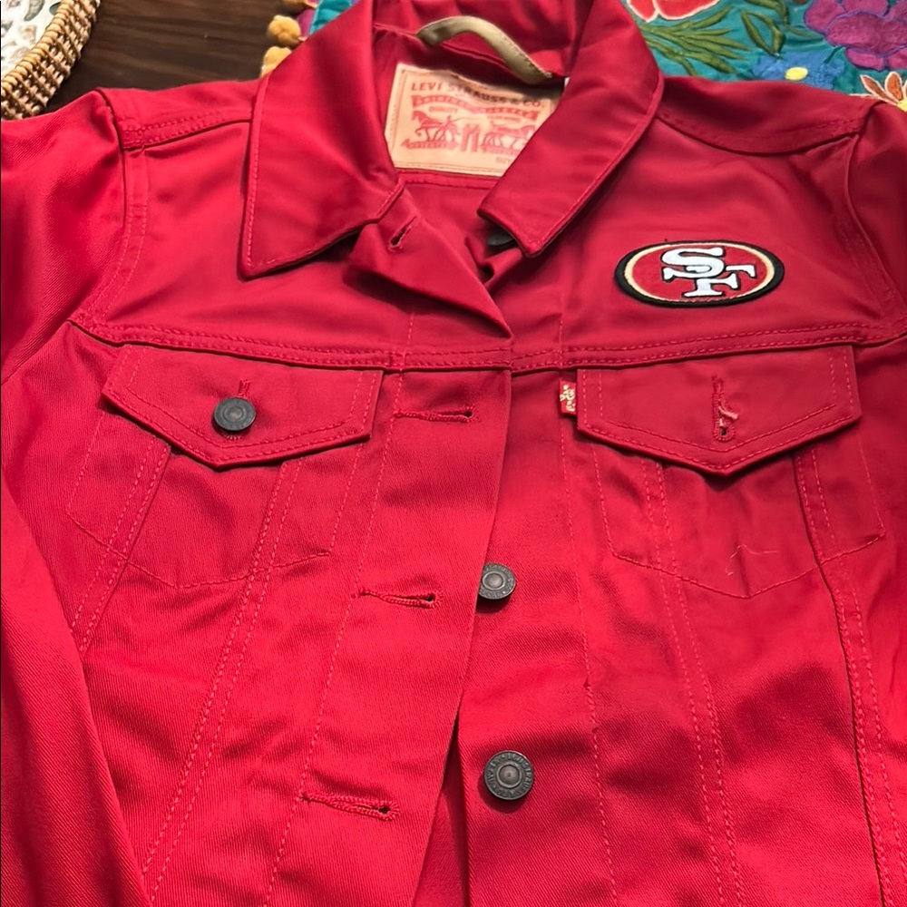 Levi's Red 49ers Jean Trucker Jacket with Team Logo